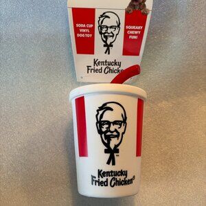 Kentucky Fried Chicken SODA CUP Dog Toy Squeak Straw VINYL 6" NEW